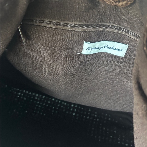 Tommy Bahama Dark Brown Woven Tote NWT - Picture 3 of 4